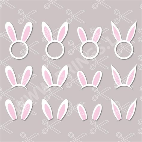 Bunny Ears SVG PNG DXF EPS - Bunny Monogram SVG Cut Files