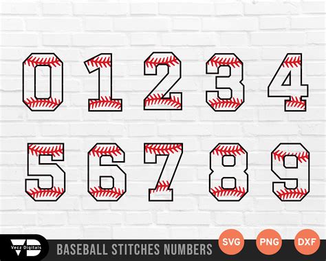 Números De Béisbol Svg Bundle Números De Béisbol Svg Números Etsy