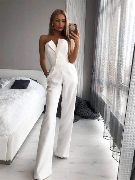white formal jumpsuit womens bridal white jumpsuit women etsy grad outfits fancy outfits