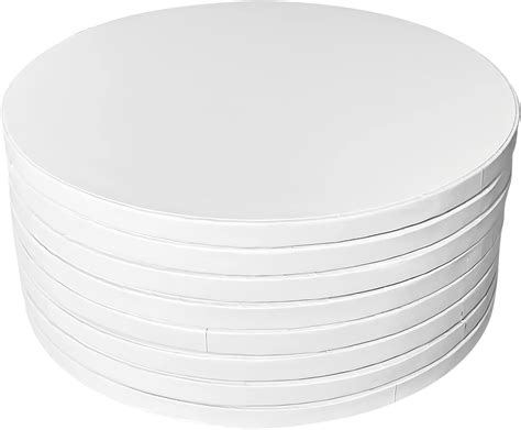 8 Pack 10 Inch Cake Drums Round Cake Boards White Sturdy