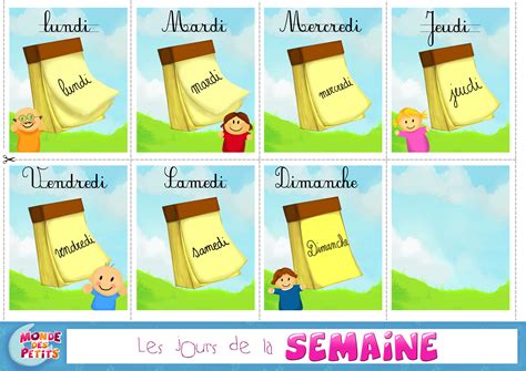 Les Jours De La Semaine Teaching French Childhood Education French Kids