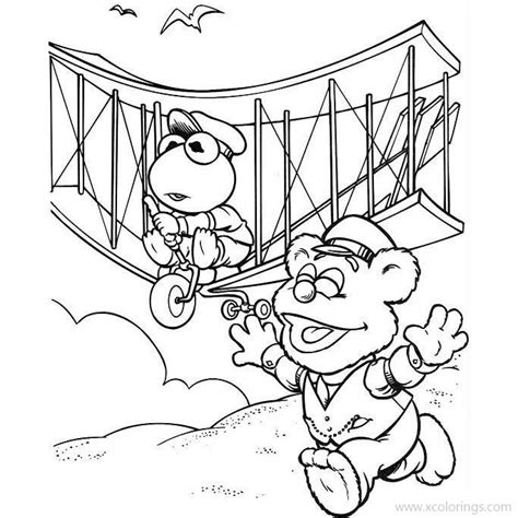 Muppet Babies Coloring Pages Baby Kermit Driving A Plane