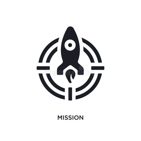 Black Mission Isolated Vector Icon Simple Element Illustration From