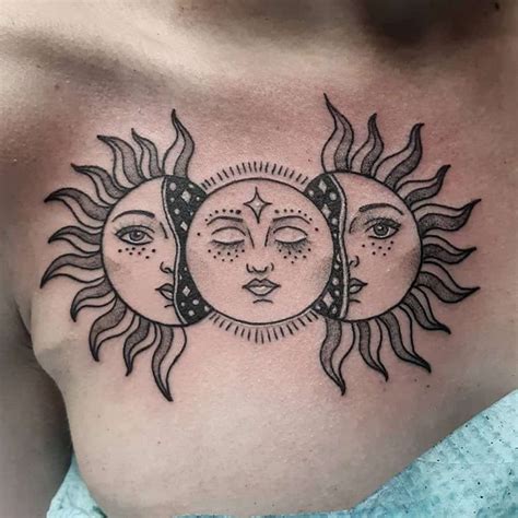 Top 35 Best Sun And Moon Tattoos 2021 Inspiration Guide Moon