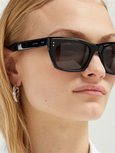 d frame angular acetate sunglasses céline eyewear matchesfashion eyewear sunglasses