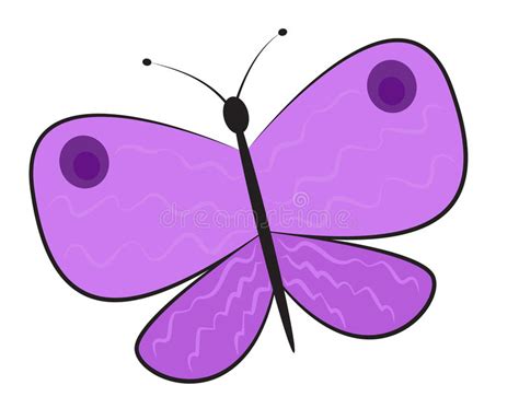 Cartoon Purple Butterfly Stock Vector Illustration Of Black 81054300