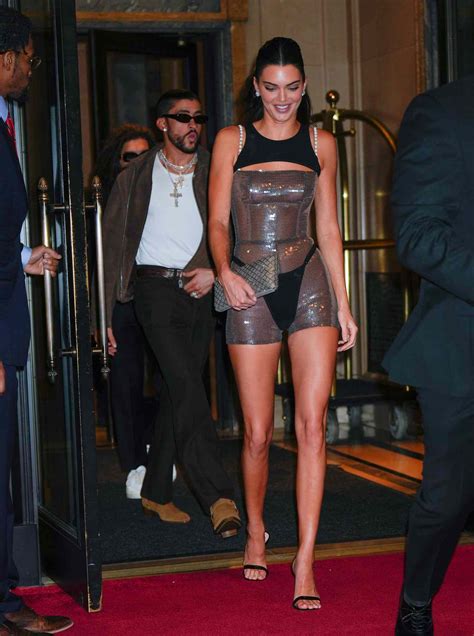 Kendall Jenner Wore A Thong Over Her Sheer Sequined Romper To The