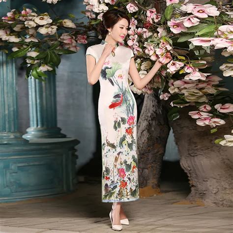 chinese silk dress women long cheongsam qipao sexy high split maxi cheongsam dress mandarin