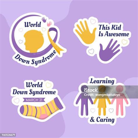Label Hari Down Syndrome Sedunia Ilustrasi Template Gambar Tangan
