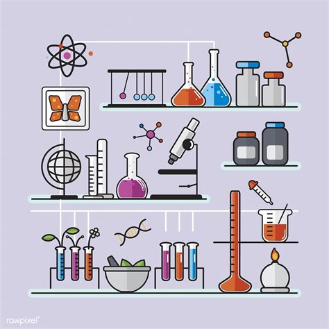 Illustration Of Chemistry Laboratory Instruments Set Free Image By