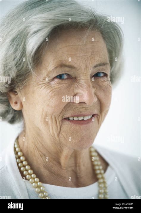 Elderly Woman Smiling Portrait Stock Photo Alamy