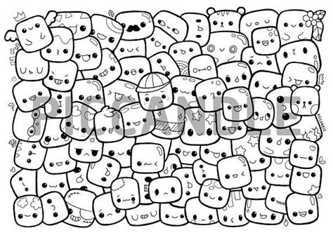Free printable coloring page with kawaii sweets doodle by tatyana deniz. Marshmallows Doodle Coloring Page Printable Cute/Kawaii ...