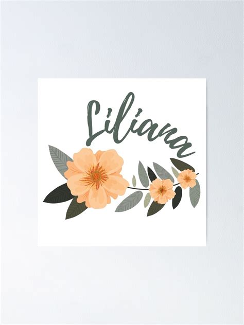 Liliana Name With Pretty Flowers Name Design Orange And Green Plants