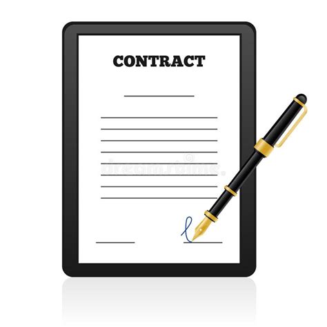 Signing Contract Isolated Stock Vector Illustration Of Equipment