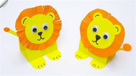 Diy Paper Lion Paper Crafts For Kids Youtube In 2020 Paper Crafts