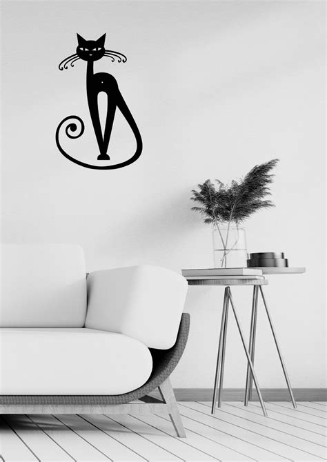 Wall Decor Metal Wall Art Wall Art Above Bed Decor T For Cat Person Cat Metal Silhouette