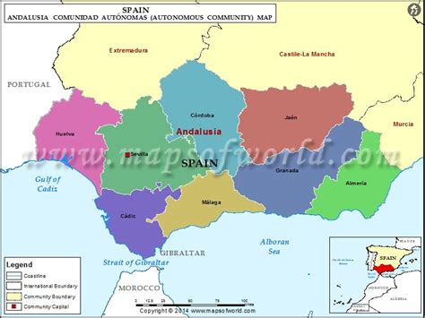 Map Of Andalucia Autonomous Community Of Spain