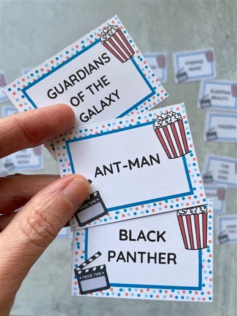 Movie Charades How To Play List Of Movies And Printable Cards