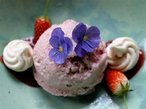 Strawberry Rosemary And Black Pepper Ice Cream With Meringues Ice