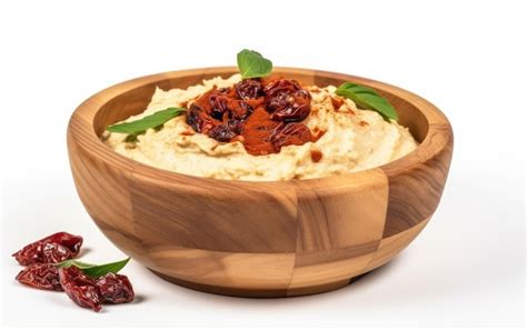 Premium Photo A Bowl Of Hummus On White Background Traditional Middle Eastern Food Advertising