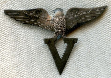 Jeweler Made And Engraved Wwii Sterling Eagle Top V For Victory Pin