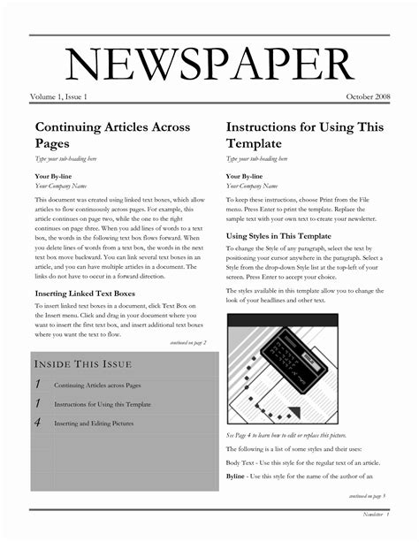 Create Newspaper Template For Word In 2023 Free Sample Example