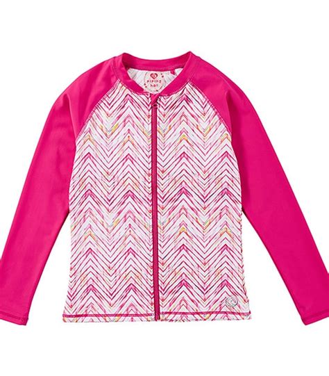 Girls Piping Hot Long Sleeve Zip Front Rash Vest Target Australia