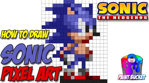 How To Draw Sonic The Hedgehog 16 Bit Drawing Segas Sonic The