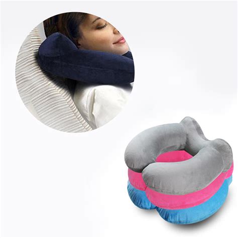 Soft U Shape Travel Pillow For Airplane Inflatable Neck Pillow Travel
