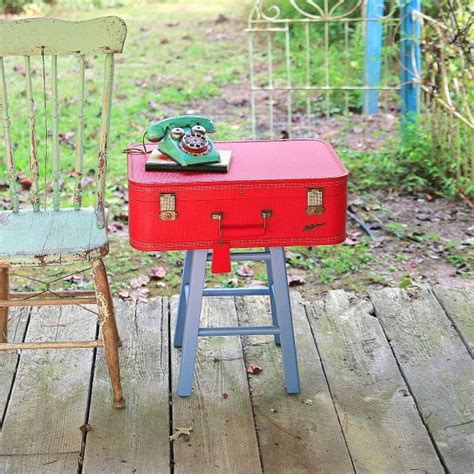 Diy Repurposed Vintage Suitcase Side Table My So Called Crafty Life