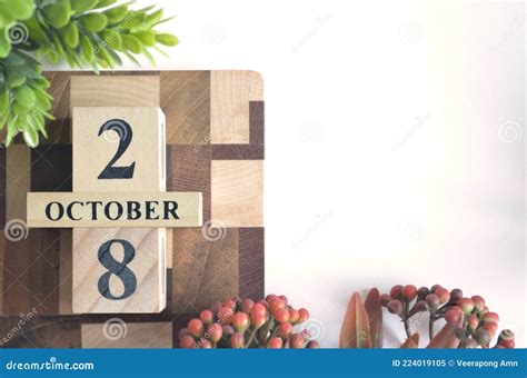 October 28 Cover Calendar Design In Natural Concept Stock Image