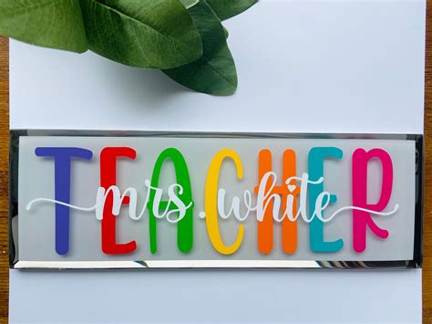 Colorful Teacher Glass Tile T For Teacher Custom Made Etsy