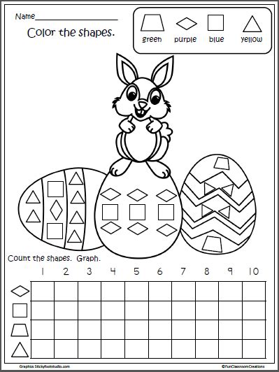 Free Easter Math Shapes Graph For Kindergarten Made By Teachers
