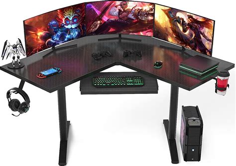 Buy Ecoprsio L Shaped Gaming Desk Corner Gaming Desk Gaming Computer