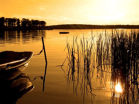 Wallpaper Sunlight Landscape Boat Sunset Sea Lake Water Nature
