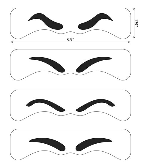 Eyebrow Stencils Kit 16 Free PDF Printables Printablee Eyebrow