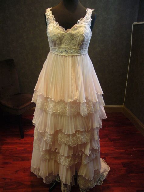 Blush Pink Plus Size Wedding Dress With Detachable Skirt Etsy