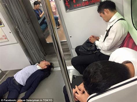 Drunk Japanese Businessmen Caught Legless On Metro Daily Mail Online