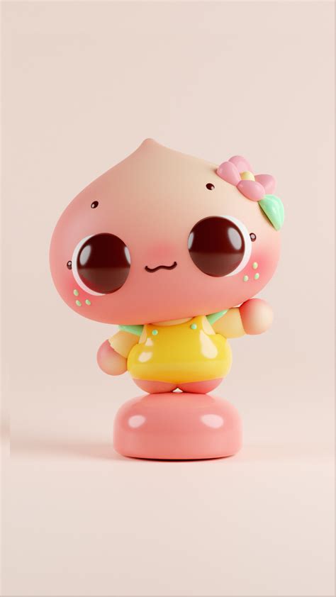Artstation Peach Puffy Puffpuff Art Toys Design Art Toy Mascot