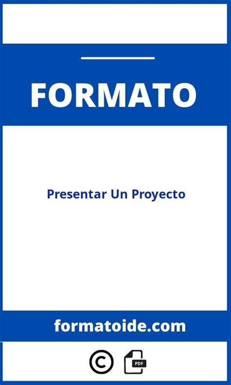 Formato Para Presentar Un Proyecto Modelo Pdf Word