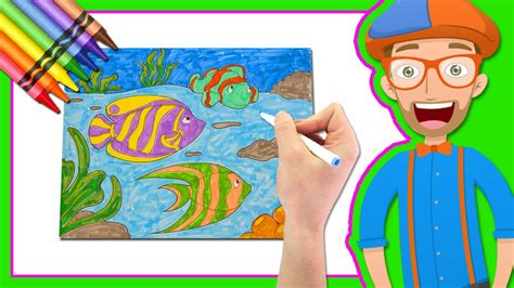 Learn Colors By Drawing With Blippi Coloring Book Youtube