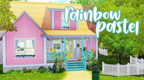 Rainbow Pastel Cottage The Sims 3 Speed Build Youtube