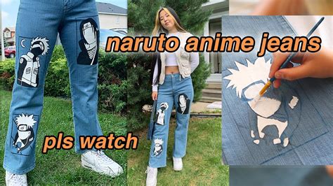 Diy Custom Anime Jeans Painted My Own Anime Jeans Naruto Youtube