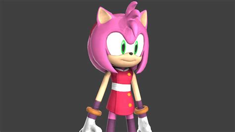3d Model Amy Rose Rigged Pbr Cgtrader