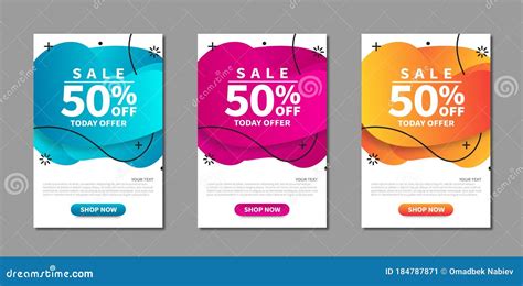 Modern Set Of Abstract Sale Banners Stock Vector Illustration Of