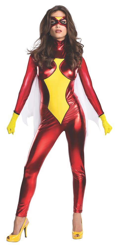 Spiderwoman Jumpsuit Womens Costume Superhero Fancy Dress Spider