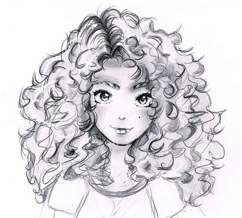 Curly & wavy hair one of the common & most attractive hair styles you see in anime. Curly Hair #Curly #Hair #Girl #Anime #Manga #Pencil # ...