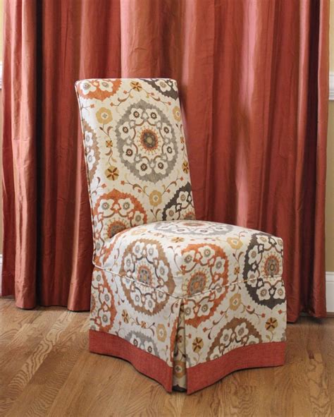 If your chairs have backs that taper in width from top to bottom more than a few inches you will have to alter the way you make the slipcover. Parson Chair Slipcovers Design - HomesFeed