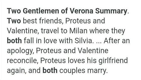 Short Summary Of Two Gentlemen Of Verona Class X Ncert Book Brainly In