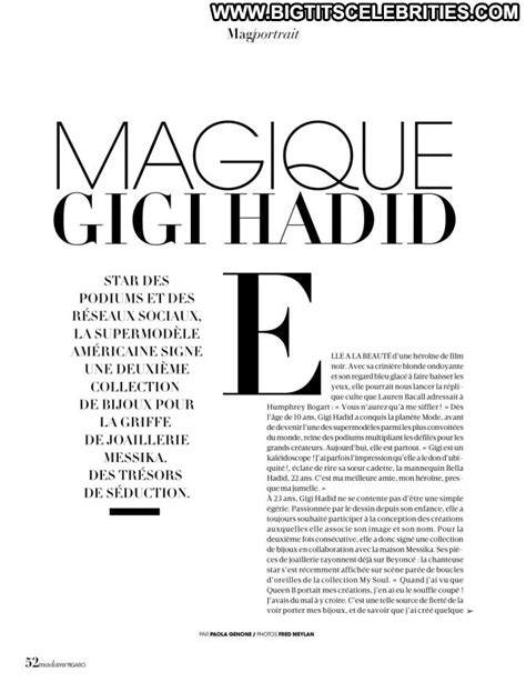 Madame Figaro Gigi Hadid Posing Hot Celebrity Babe Magazine Paparazzi Beautiful